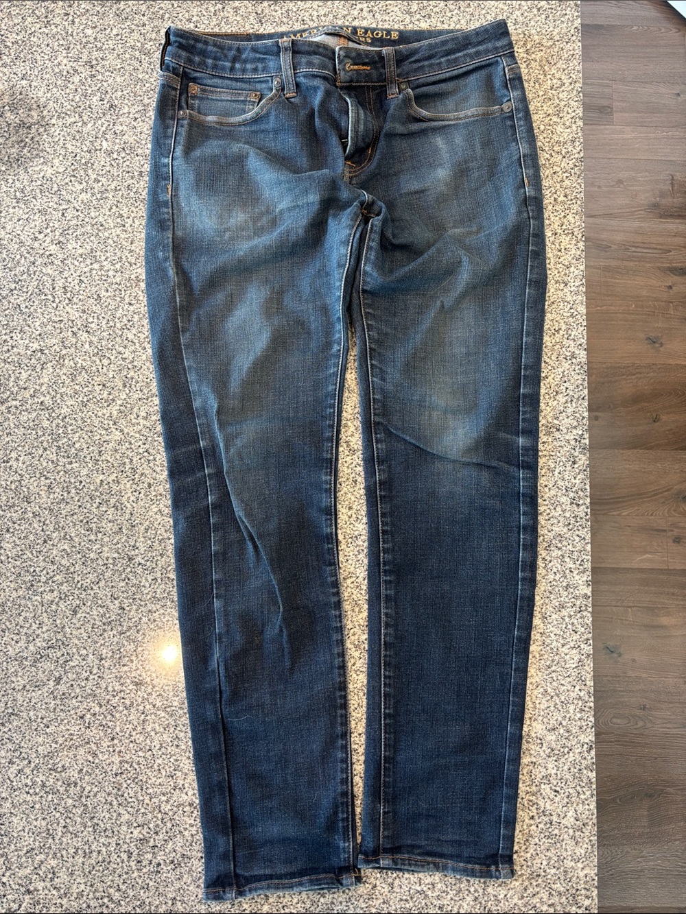 American Eagle Outfitters Women's Skinny Jeans - Dark Blue Wash